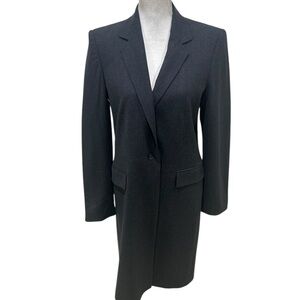 Brooks Brothers Charcoal wool duster single button Blazer coat lined size 10